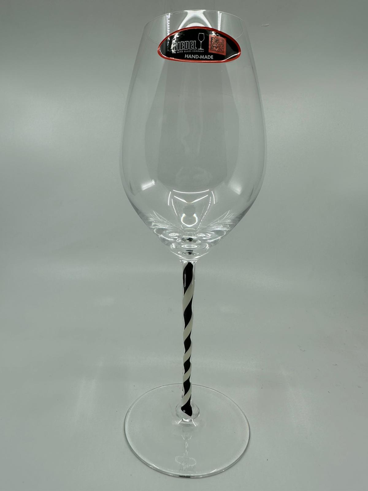 里德尔 Fatto A Mano Champagne Wine Glass Black & White wisted