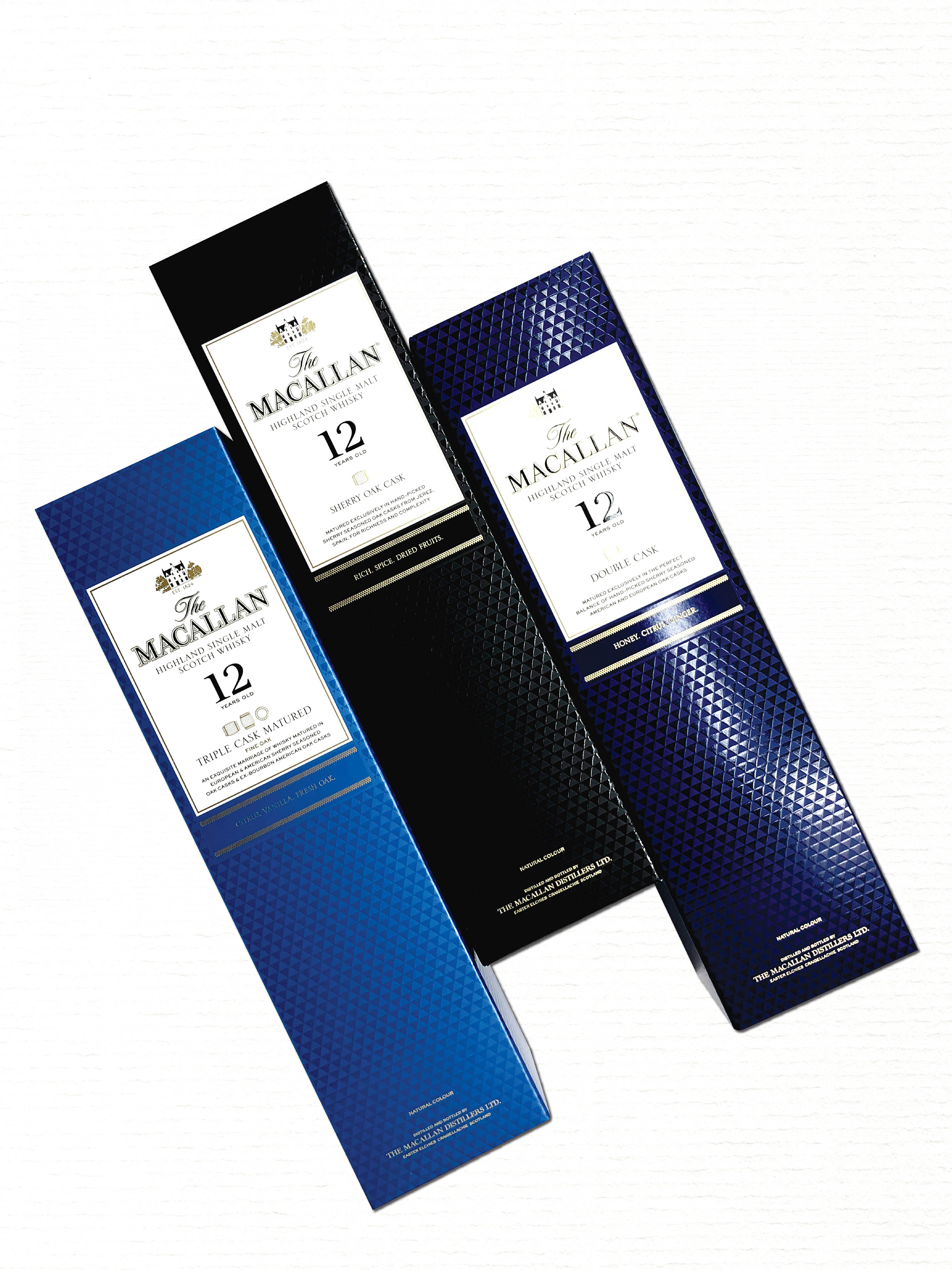 The Macallan 12YO Cask Combo (One bottle each of Sherry Oak/Double Cask/Triple Cask)